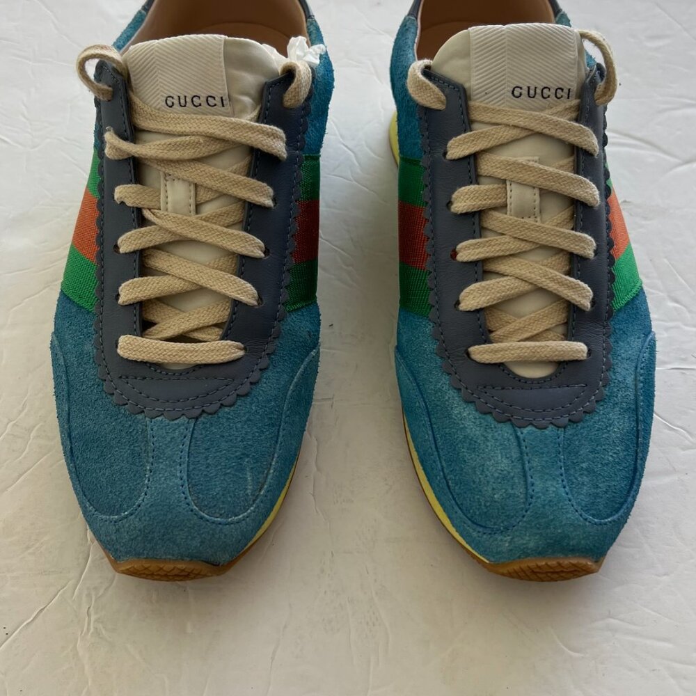Women rare Gucci blue suede tennis shoes - European size 36, inc box
